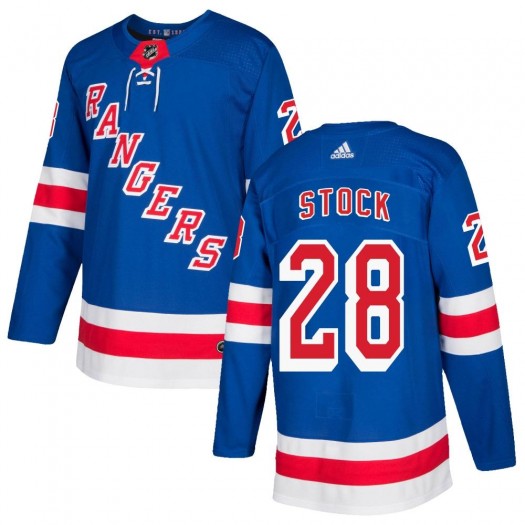 P.j. Stock New York Rangers Youth Adidas Authentic Royal Blue Home Jersey