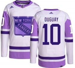 Ron Duguay New York Rangers Men's Adidas Authentic Hockey Fights Cancer Jersey