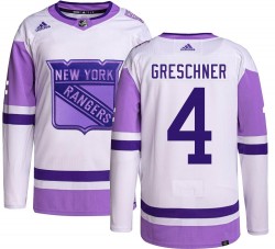 Ron Greschner New York Rangers Men's Adidas Authentic Hockey Fights Cancer Jersey
