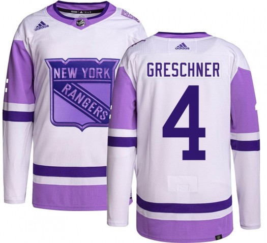 Ron Greschner New York Rangers Youth Adidas Authentic Hockey Fights Cancer Jersey