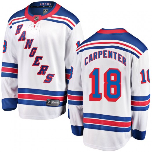 Ryan Carpenter New York Rangers Youth Fanatics Branded White Breakaway Away Jersey