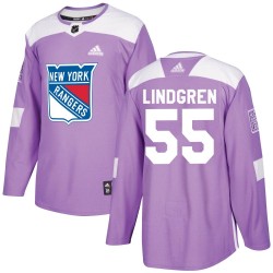 Ryan Lindgren New York Rangers Men's Adidas Authentic Purple Fights Cancer Practice Jersey