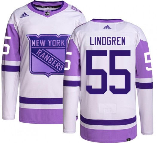 Ryan Lindgren New York Rangers Youth Adidas Authentic Hockey Fights Cancer Jersey