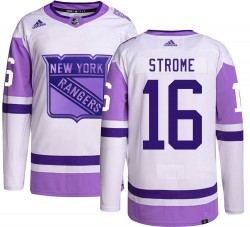 Ryan Strome New York Rangers Youth Adidas Authentic Hockey Fights Cancer Jersey