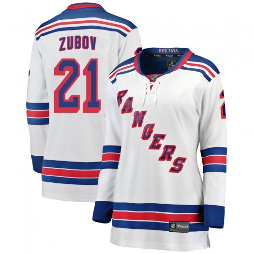 Sergei Zubov New York Rangers Women's Fanatics Branded White Breakaway Away Jersey