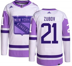 Sergei Zubov New York Rangers Youth Adidas Authentic Hockey Fights Cancer Jersey