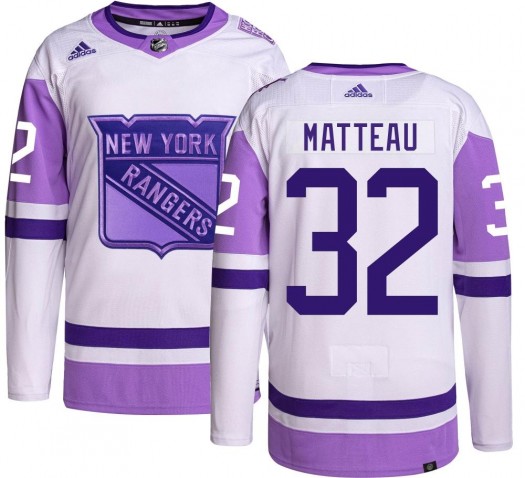 Stephane Matteau New York Rangers Men's Adidas Authentic Hockey Fights Cancer Jersey