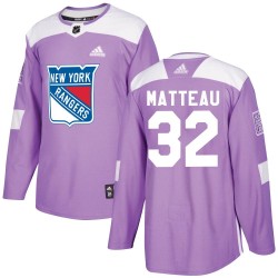 Stephane Matteau New York Rangers Youth Adidas Authentic Purple Fights Cancer Practice Jersey