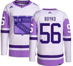 Talyn Boyko New York Rangers Men's Adidas Authentic Hockey Fights Cancer Jersey