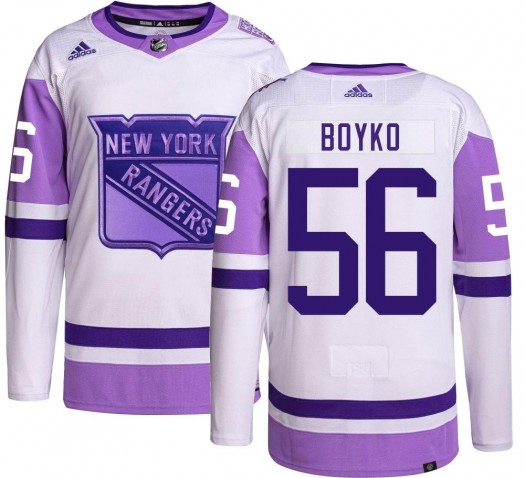 Talyn Boyko New York Rangers Youth Adidas Authentic Hockey Fights Cancer Jersey