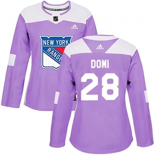 Tie Domi New York Rangers Women's Adidas Authentic Purple Fights Cancer Practice Jersey