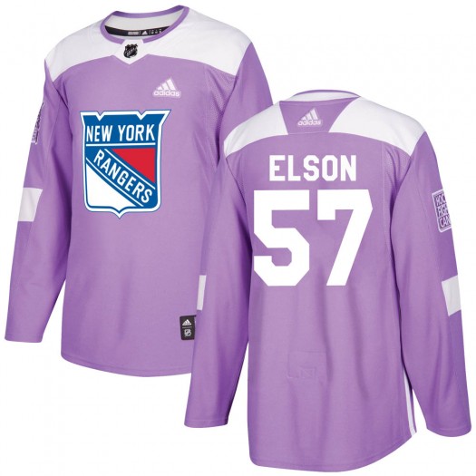 Turner Elson New York Rangers Youth Adidas Authentic Purple Fights Cancer Practice Jersey