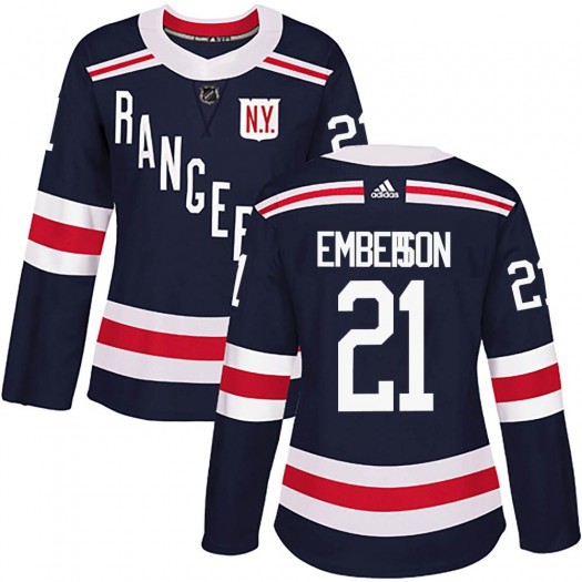 Ty Emberson New York Rangers Women's Adidas Authentic Navy Blue 2018 Winter Classic Home Jersey