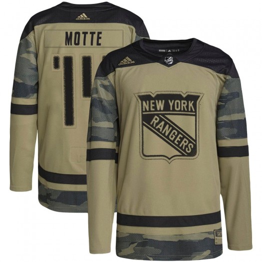 Tyler Motte New York Rangers Men's Adidas Authentic Camo Military Appreciation Practice Jersey
