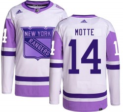 Tyler Motte New York Rangers Men's Adidas Authentic Hockey Fights Cancer Jersey