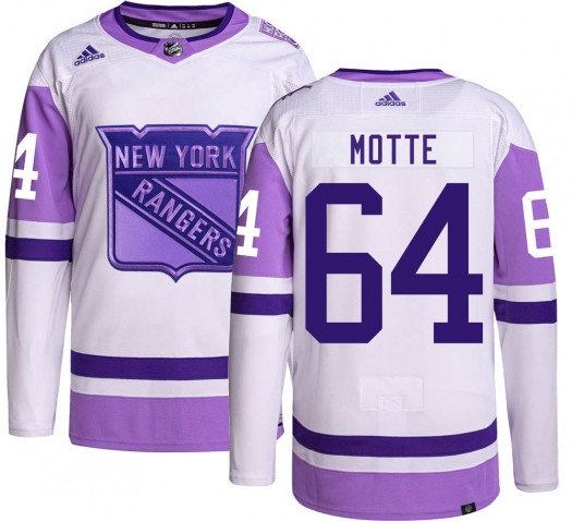 Tyler Motte New York Rangers Men's Adidas Authentic Hockey Fights Cancer Jersey