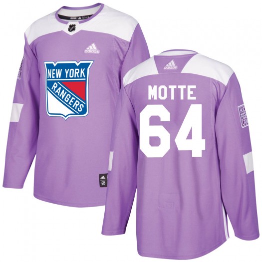 Tyler Motte New York Rangers Youth Adidas Authentic Purple Fights Cancer Practice Jersey