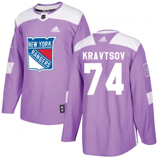 Vitali Kravtsov New York Rangers Men's Adidas Authentic Purple Fights Cancer Practice Jersey