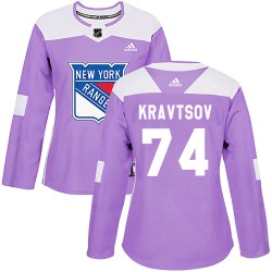 Vitali Kravtsov New York Rangers Women's Adidas Authentic Purple Fights Cancer Practice Jersey