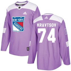 Vitali Kravtsov New York Rangers Youth Adidas Authentic Purple Fights Cancer Practice Jersey