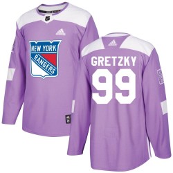 Wayne Gretzky New York Rangers Youth Adidas Authentic Purple Fights Cancer Practice Jersey