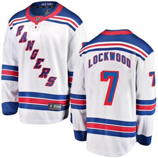 William Lockwood New York Rangers Youth Fanatics Branded White Breakaway Away Jersey