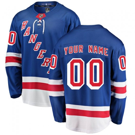 Youth Fanatics Branded New York Rangers Customized Breakaway Blue Home Jersey