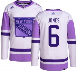 Zac Jones New York Rangers Men's Adidas Authentic Hockey Fights Cancer Jersey