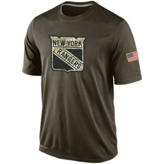 New York Rangers Men's Nike Olive Salute To Service KO Performance Dri-FIT T-Shirt